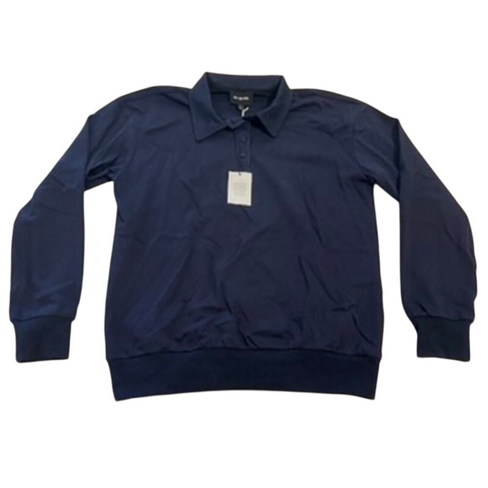 ALL THE WAYS Rana Polo Top in Navy, Size L - Picture 3 of 6